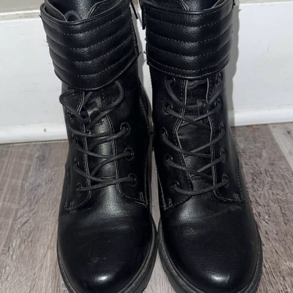 Lace-Up Heel Boots